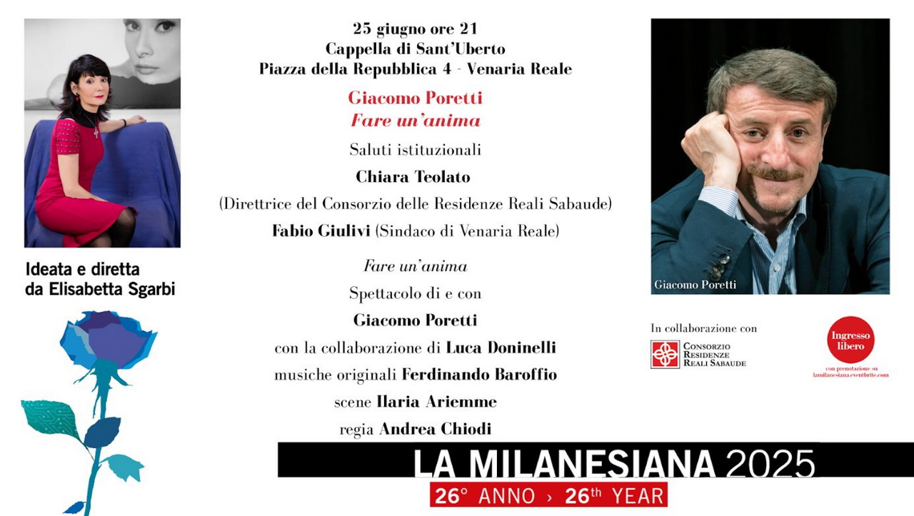 locandina evento 25 giugno ore 21.00 Venaria Reale